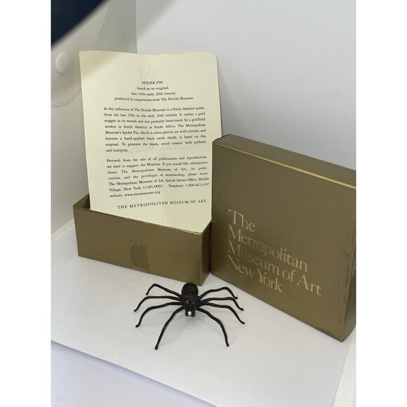 Very Rare Black Spider Pin Brooch British Museum BM & MMA...